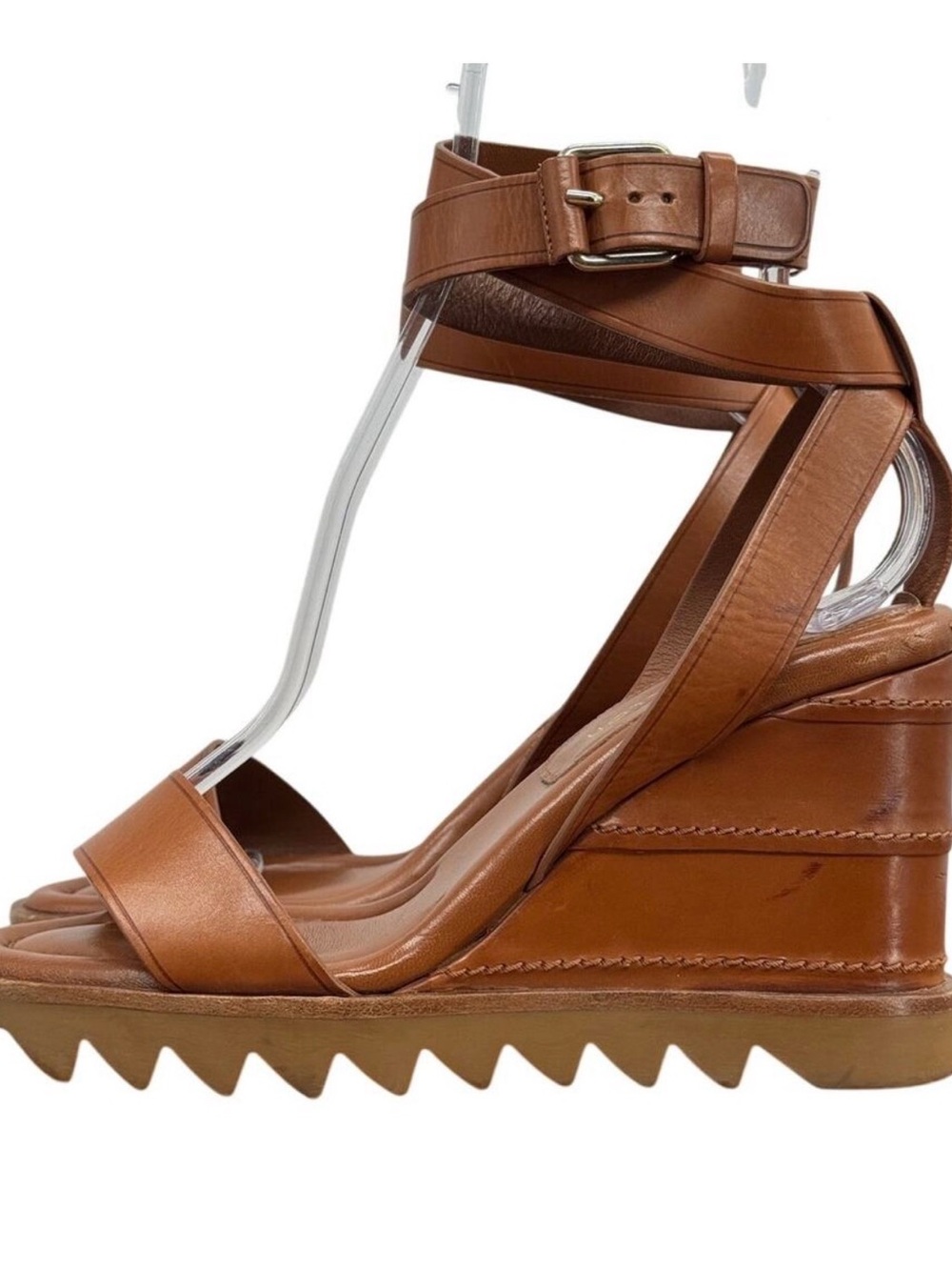 Tamara Mellon Ankle Strap Wedge Platform Women's SZ 38 Sandals Brown $800 Summer - Picture 2 of 8